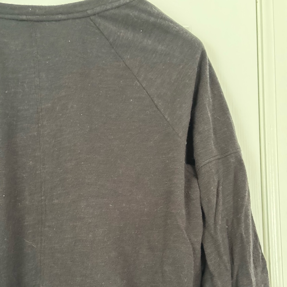Anthropologie Pilcro Long-Sleeve Babydoll Top Black XL Neutral - Picture 11 of 13